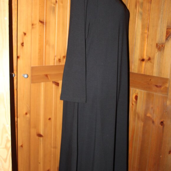 Garnet Hill Knit Black Trapeze Dress 3/4 Sleeve XL Old Money - Picture 4 of 10